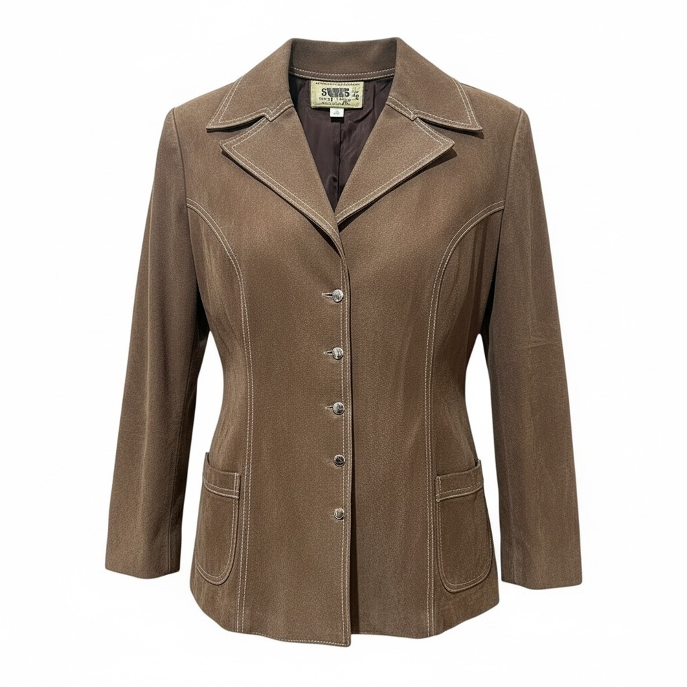 Vintage 70’s Western Style Genuine Leather Brown Suede Jacket - Made in Mexico